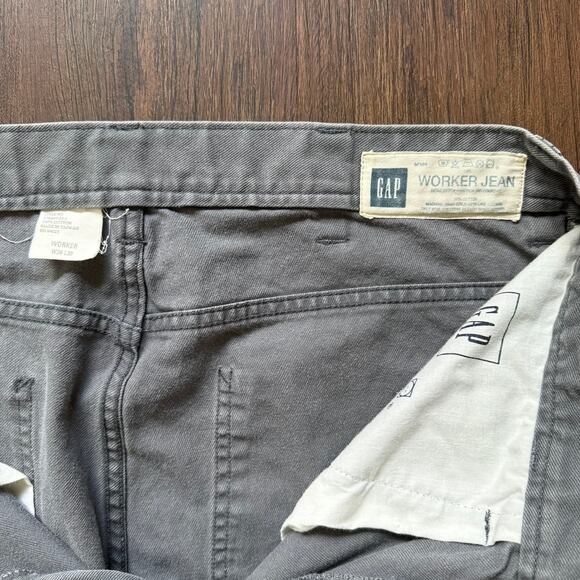 GAP Worker Jeans Gray 100% Cotton Utility Workwear Pants Sz 36 - Picture 5 of 8